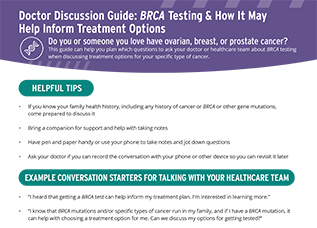 beBRCAware Doctor Discussion Guide